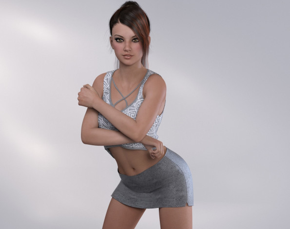 Обои картинки фото 3д графика, люди , people, девушка, фон, взгляд