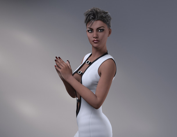 Обои картинки фото 3д графика, люди , people, взгляд, фон, девушка