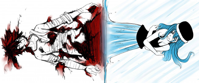 Обои картинки фото аниме, fairy tail, джувия, грей