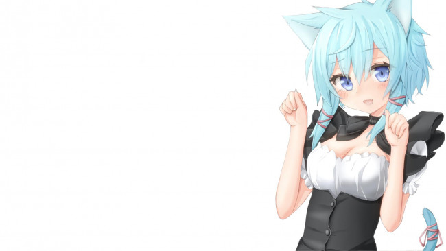 Обои картинки фото аниме, sword art online, девушка, фон, взгляд