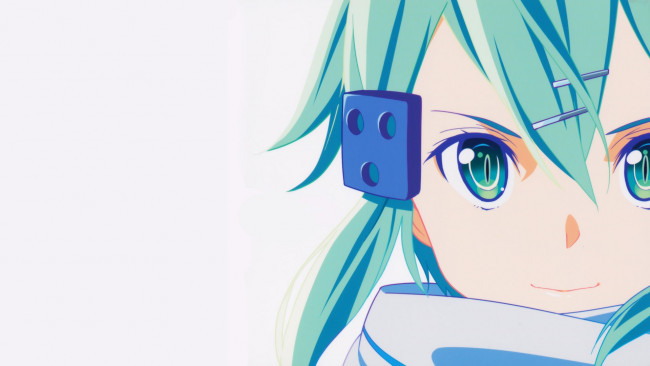 Обои картинки фото аниме, sword art online, взгляд, девушка, фон