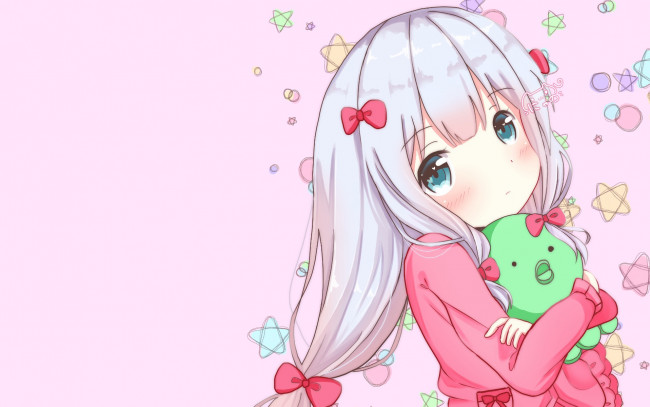 Обои картинки фото аниме, eromanga-sensei, фон, взгляд, девушка