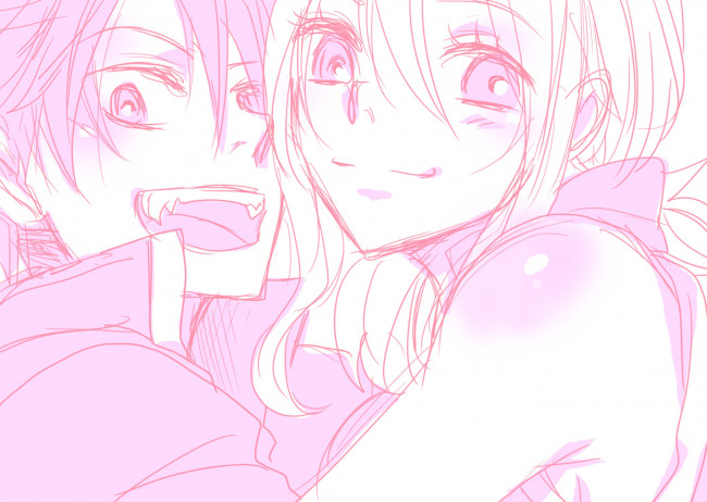 Обои картинки фото аниме, fairy tail, нацу, люси