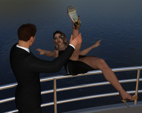 Картинка she+wolf 3д+графика фантазия+ fantasy девушка взгляд фон