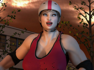 Картинка 3д+графика люди+ people девушка взгляд фон