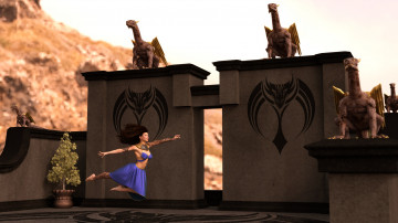 обоя 3д графика, фантазия , fantasy, девушка, взгляд, фон