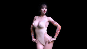 Картинка 3д+графика люди+ people девушка взгляд фон