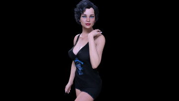 Картинка 3д+графика люди+ people девушка взгляд фон