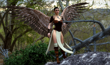 Картинка 3д+графика существа+ creatures девушка взгляд фон