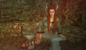 Картинка 3д+графика существа+ creatures фон взгляд девушка