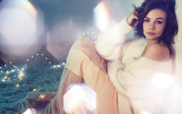 Картинка девушки -unsort+ брюнетки темноволосые carey mulligan актриса шатенка свитер юбка блики