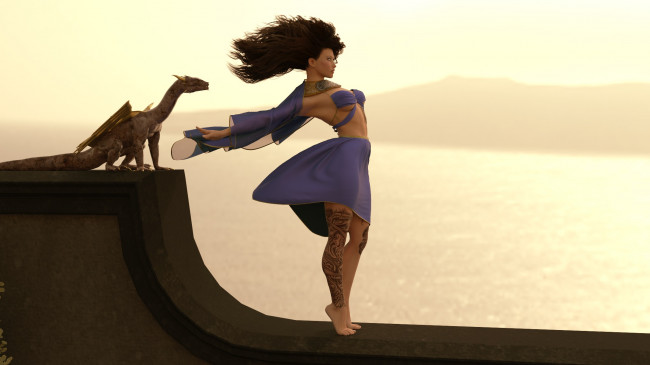 Обои картинки фото 3д графика, фантазия , fantasy, девушка, взгляд, фон