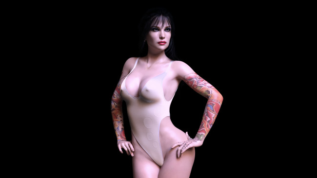 Обои картинки фото 3д графика, люди , people, девушка, взгляд, фон