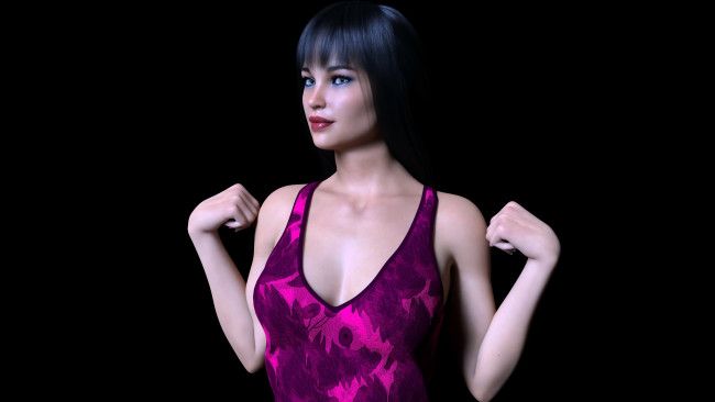 Обои картинки фото 3д графика, люди , people, девушка, взгляд, фон