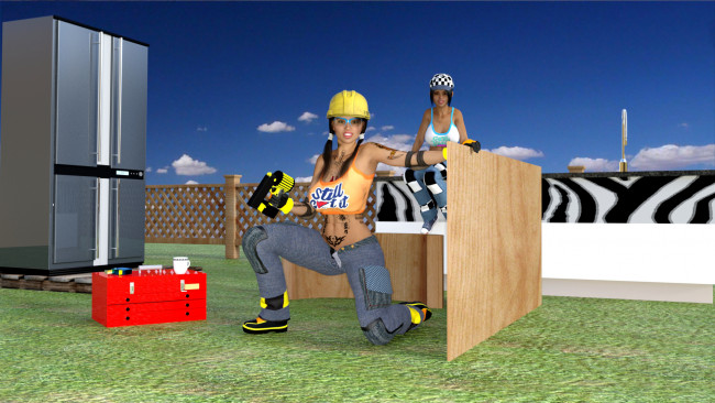 Обои картинки фото 3д графика, люди , people, фон, взгляд, девушки