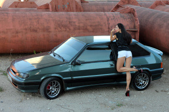 Картинка ваз-+2113 автомобили -авто+с+девушками лада самара брюнетка ваз- 2113 девушка автомобиль