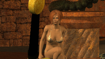 обоя 3д графика, фантазия , fantasy, девушка, взгляд, фон