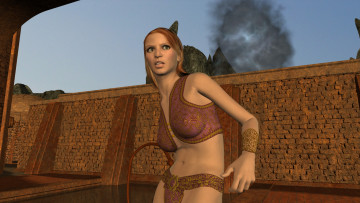 обоя 3д графика, фантазия , fantasy, фон, девушка, взгляд