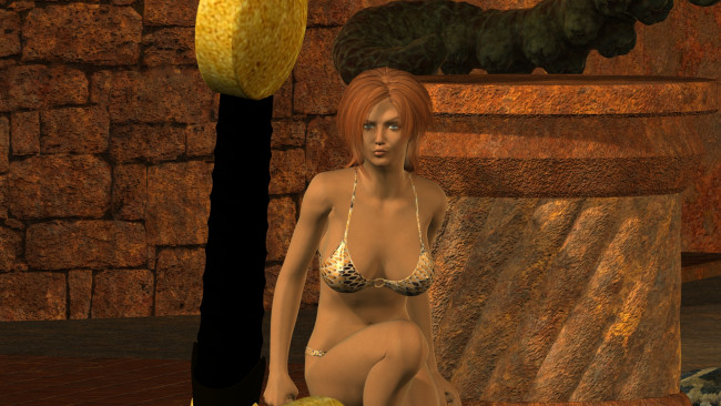 Обои картинки фото 3д графика, фантазия , fantasy, девушка, взгляд, фон