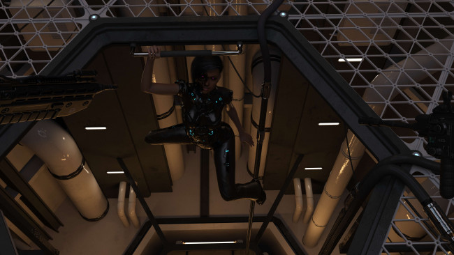 Обои картинки фото 3д графика, фантазия , fantasy, фон, взгляд, девушка