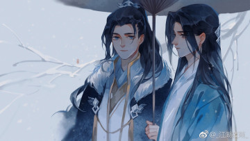 Картинка аниме jianghu+ye+yu+ artbook парни