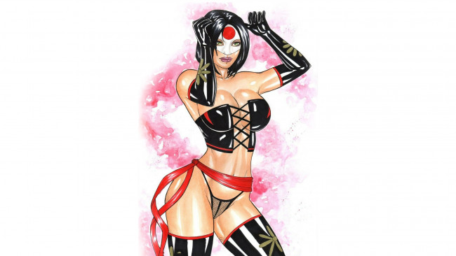 Обои картинки фото рисованное, elberty oliveira, девушка, фон, униформа