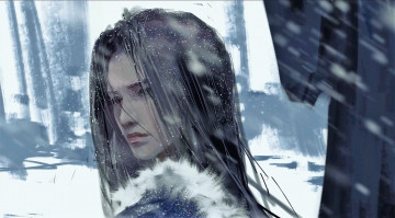 Картинка фэнтези _ghost+blade+ +призрачный+клинок лицо снег