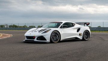 Картинка lotus+emira+gt4+2022 автомобили lotus emira gt4 2022 белый купе трек лотус