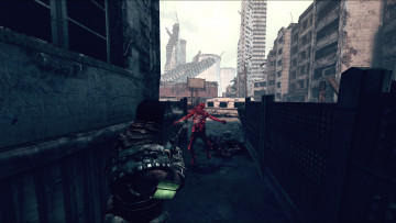 Картинка видео+игры afterfall +insanity человек оружие монстр