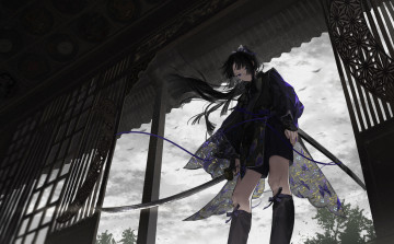 Картинка аниме оружие +техника +технологии девушка