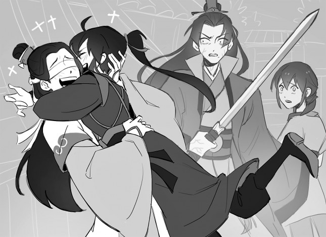 Обои картинки фото сюэ ян и сяо синчень, аниме, mo dao zu shi, сяо, синчень, сун, лань, сюэ, ян, а-цин