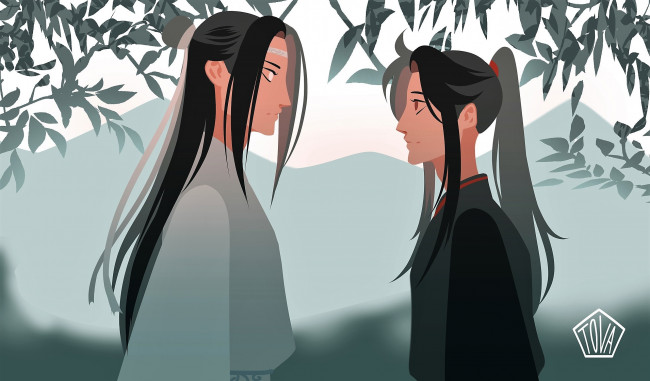 Обои картинки фото аниме, mo dao zu shi, вэй, усянь, лань, ванцзы