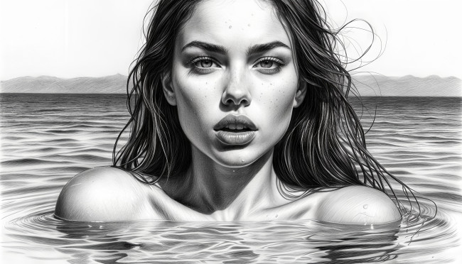 Обои картинки фото рисованное, люди, девушка, нейросеть