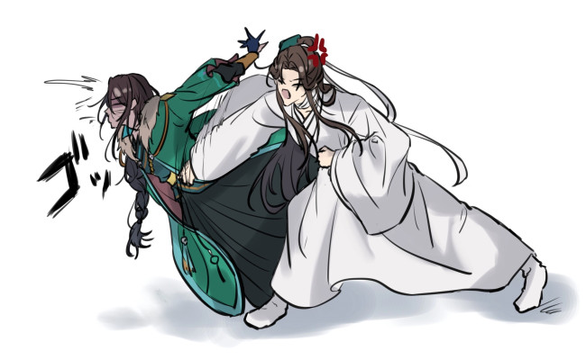 Обои картинки фото аниме, tian guan ci fu, се, лянь, ци, жун, драка