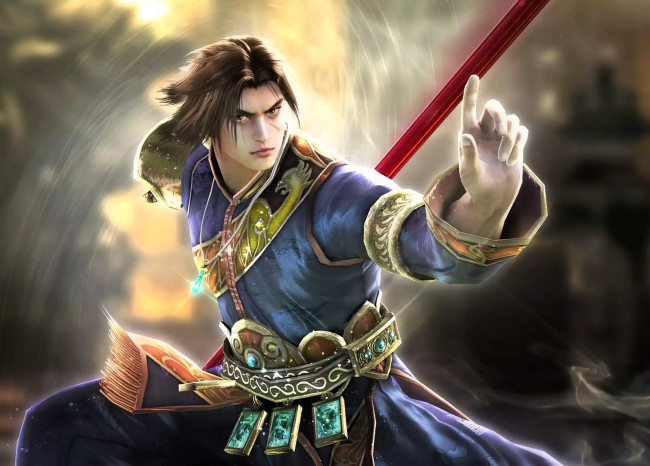 Обои картинки фото видео игры, soulcalibur,  broken destiny, воин, копье