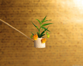 обоя цветы, сандерсония, золотой, ландыш