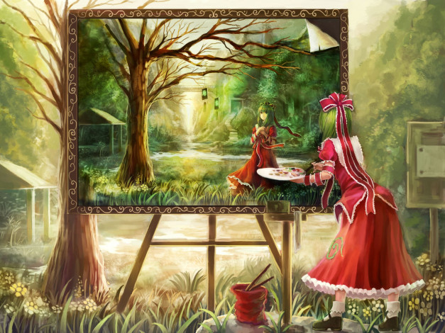 Обои картинки фото аниме, touhou