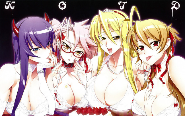 Обои картинки фото аниме, highschool, of, the, dead