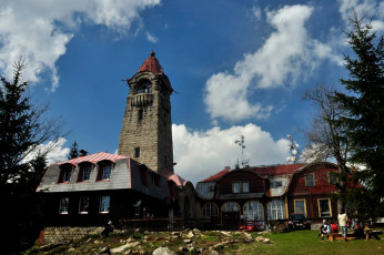 Картинка Черная башня города здания дома Чехия