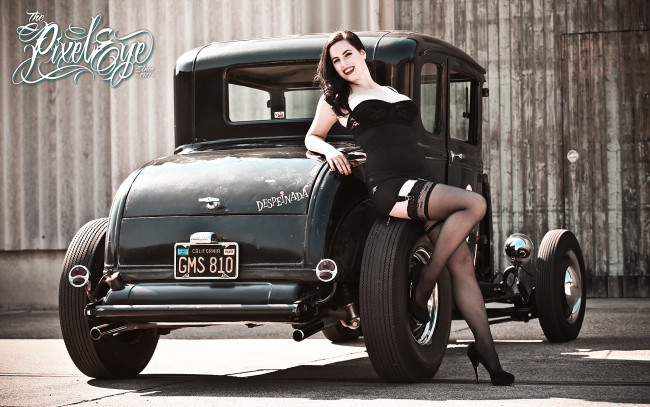 Обои картинки фото автомобили, авто, девушками, hot, чулки, машина, ретро