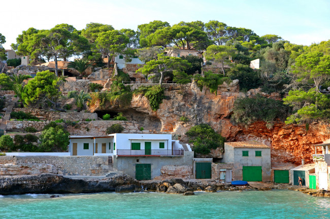 Обои картинки фото испания, балеарские, ва, santany, города, улицы, площади, набережные, о-ва, дома, море, горы