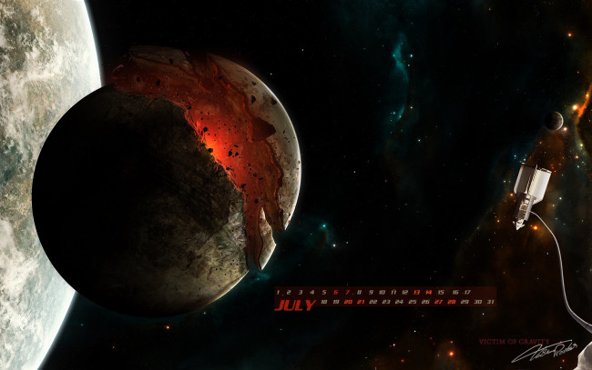 Обои картинки фото календари, компьютерный, дизайн, планеты