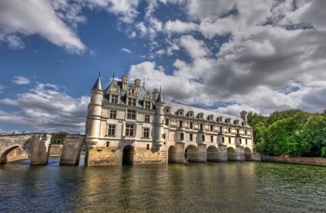 Обои картинки фото замок, шенонсо, города, замки, луары, франция, вода