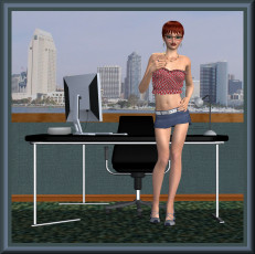 Картинка 3д+графика люди+ people рыжая взгляд девушка