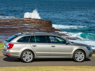 Картинка автомобили skoda superb wagon 2014г серый