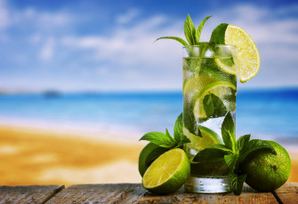 Картинка еда напитки +коктейль коктейль лайм мята