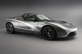 Картинка 2010+tesla+roadster+tag+heuer автомобили tesla серый кабриолет тюнинг roadster