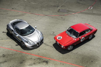 Картинка 2015+alfa+romeo+4c автомобили alfa+romeo два серебристый красный alfa romeo