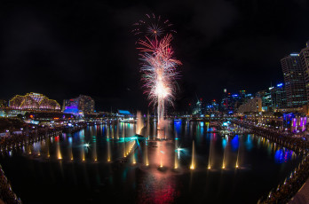 Картинка vivid+sydney+festival+2014 города сидней+ австралия фестиваль ночь город фейерверк