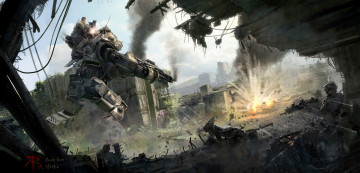 Картинка titanfall видео+игры сражение робот